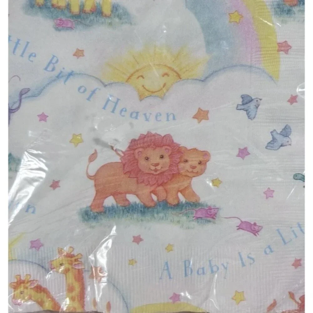 Pack of 16 Vintage Paper Napkins Baby Noah's Ark Paper Art 7”x7” Card Making